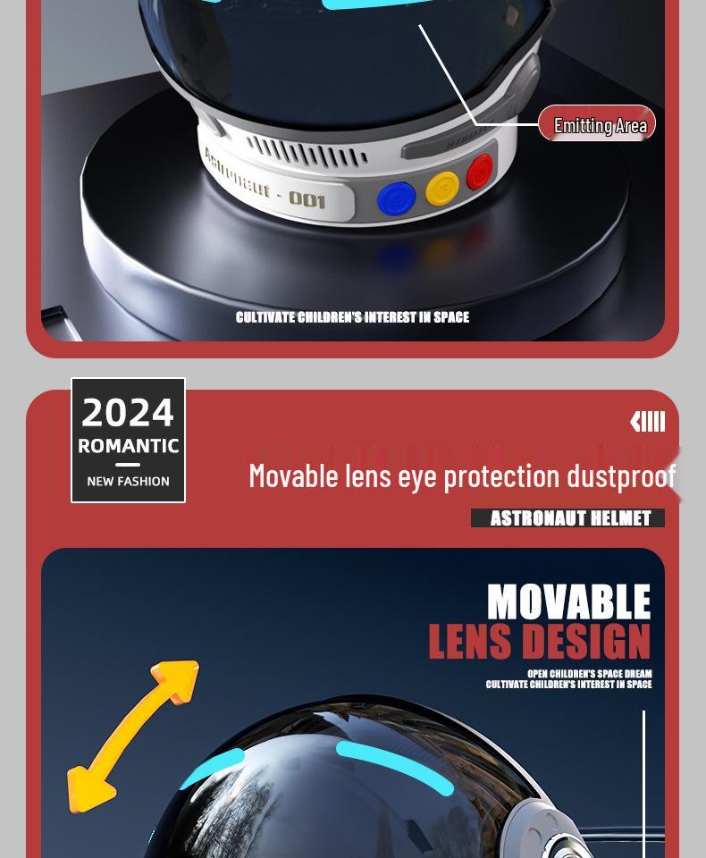 Kids' Short-Sleeve Space Astronaut Costume with Light-Up Helmet