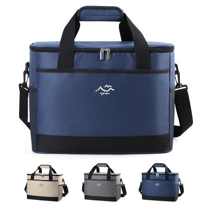 Large Capacity Insulated Picnic Bag - Portable, Square Design, Crossbody & Handheld for Outdoor Camping and Lunch