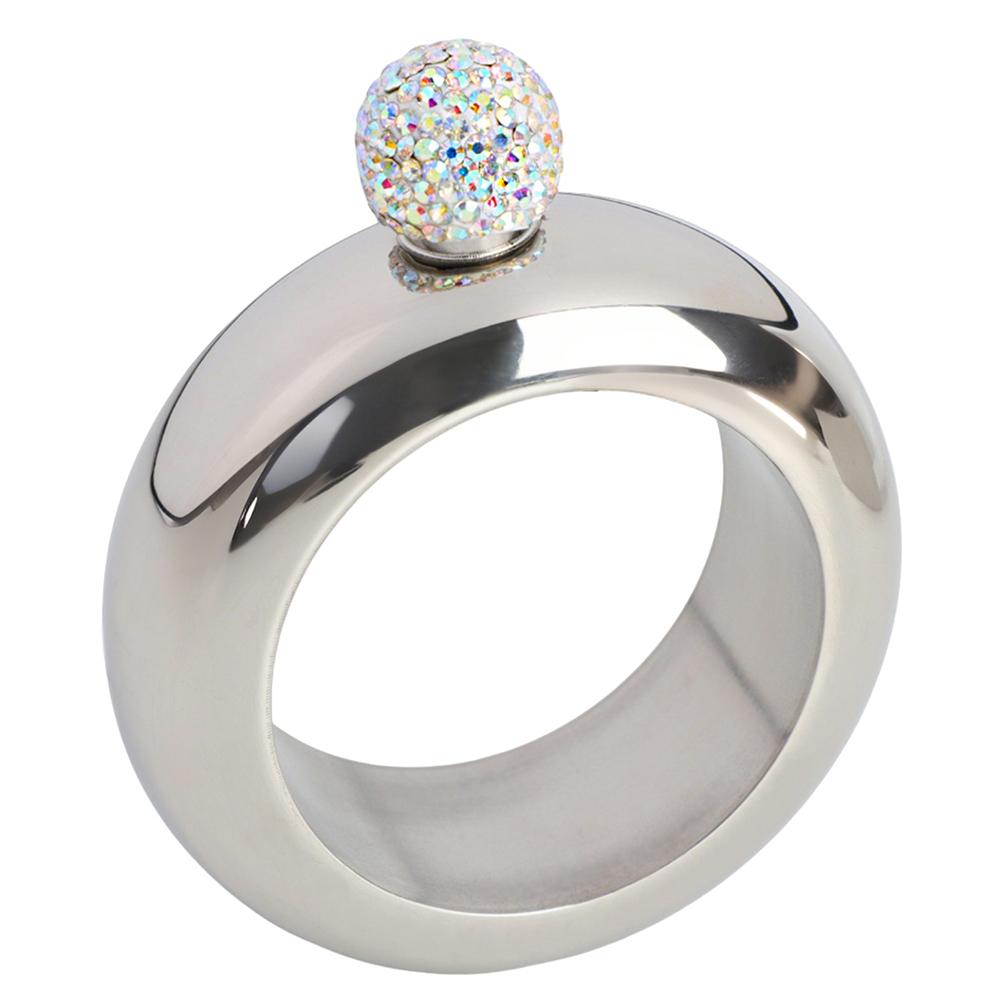 Bracelet Flask Bangle Flask with Handmade Crystal Lid Bracelet Bangle Flask Funnel Set Stainless Steel Bracelet Flask