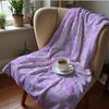 Purple Cute Halloween Cartoon Anime Print Flannel Blanket Soft Warm Throw for Kids Bedroom Sofa Christmas Office Car