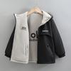 Boys Big Kids Double Sided Thickened Warm Winter Windbreaker Jacket