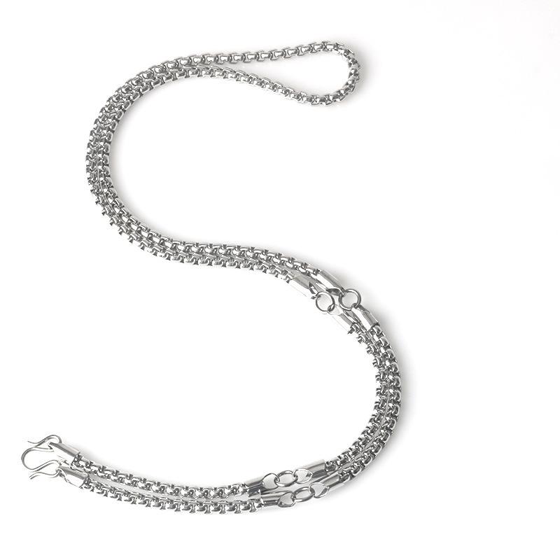 

Цепочка с подвеской из тайского амулета Будды из нержавеющей стали с квадратным жемчугом для мужчин и женщин 5-Link, Chain Width 3mm, Length 70cm