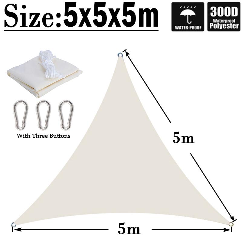 Milky 300D Polyester Waterproof Sun Shade Fabric Sun Shelter Tent Outdoor Triangle Rectangle Awning Garden Terrace Sun Canopy