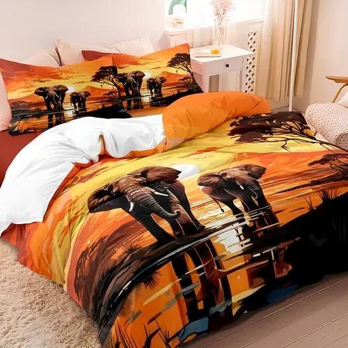 Comforter Elephant Elephant Background Theme Suitable For Children Kids And Adults Soft Warm And Breathable