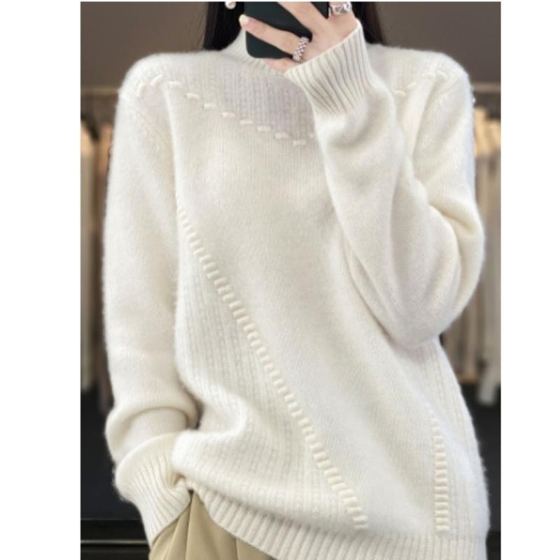 

Женский свитер с высоким воротом, длинный рукав, повседневная одежда для осени и зимы One size