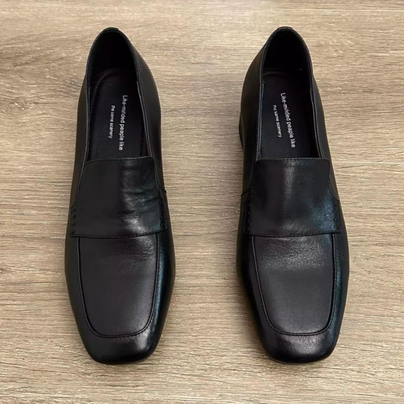 Fashion Square Toe Mid Heel Shoes 2025 Fashion Casual Loafers Office Dress Up Women Pumps Comfortable Soft Single Shoes Zapatos De Mujer