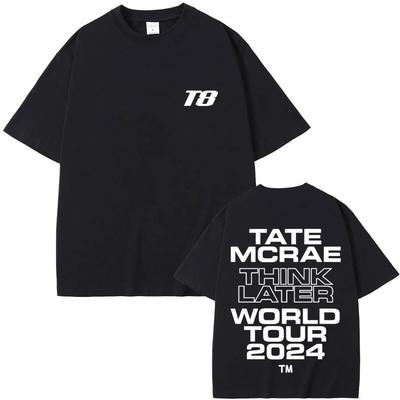 Singer Tate Mcrae T8 Music T Shirts Men's Women Vintage T-shirt Summer Cotton Oversized Short Sleeve Tee Tops for Fans Gift
