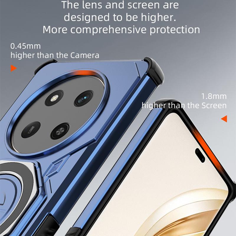 KEYSION Shockproof Magnetic Case for HONOR X9c 5G X9c Smart Upright Live Metal Ring Stand Phone Cover for Honor Magic 7 Lite 5G