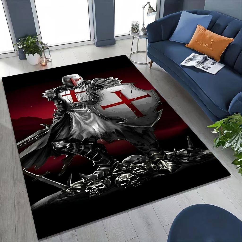 Templar Blood Knight Honor Holy Crusader Cartoon Rug for Bedroom Living Room Sofa Home Doormat Decor,Kid Play Non-slip Floor Mat