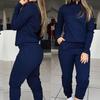 Women's Fashion Solid Color Casual Sweatshirt Loose Long Sleeve Two-Piece Suit