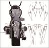 Waterproof Matte Silver Motorcycle Flame Sticker Kit For Fender Decorative Decal