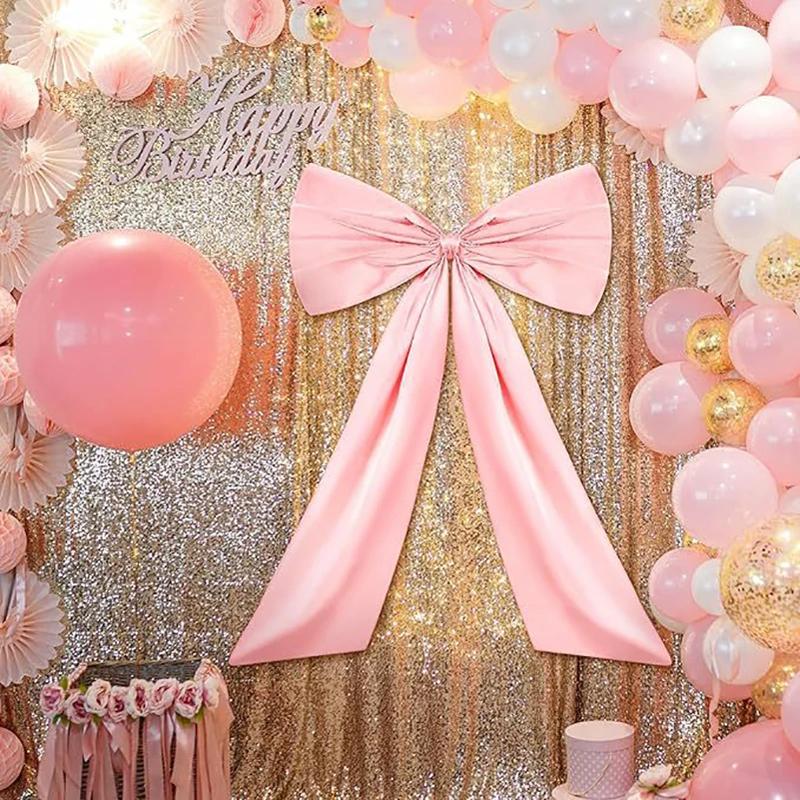 Large Bow Big Ribbon Bowknot for Backdrop Birthday Wedding Party Room Wall Decor Pink Red Giant Ribbon Hanging Gift Christmas
