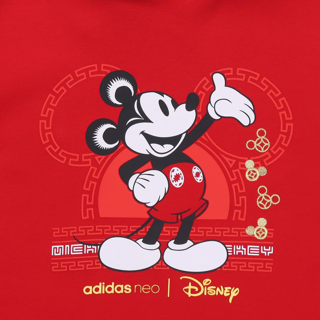 Adidas Neo X Disney Collaboration New Year Limited Edition Mickey Element Sports Hoodie Men Hoodie Light-Crimson GE7767