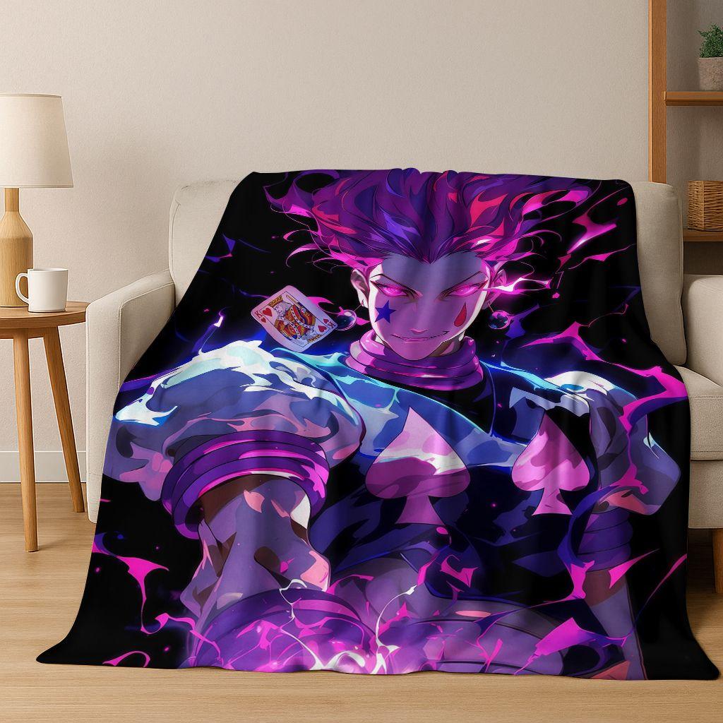Anime HUNTER X HUNTER HXH Gon Freecss Killua Cartoon Flannel Blanket,Cozy Soft Throw Blanket for Home Bedroom Bed Sofa Cover Kid