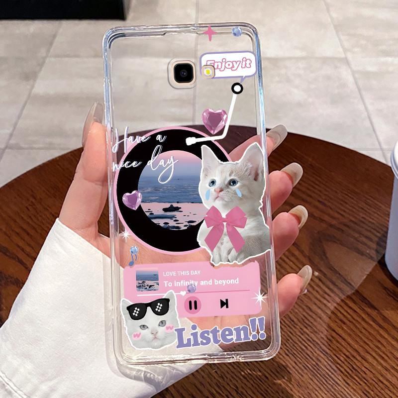 Für Samsung Galaxy J4 Plus Hülle SM-J415F Ästhetisch Niedliche Katze Astronaut Transparent Handyhülle Für Samsung J4Prime 2018 Rückseite