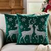 Reversible Plush Cushion Cover Christmas Designs Skin Friendly Fabric Home Office Decoration