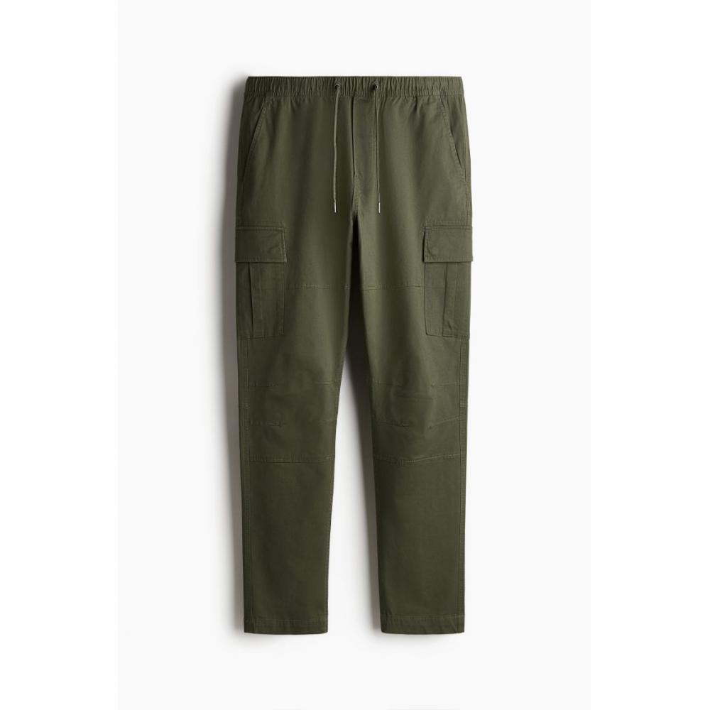 H M Cargo Pants sliM Fit kHaki Green