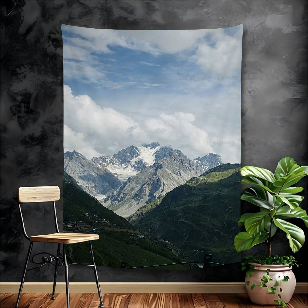 Mountain View Cartoon Tapestry Art Science Fiction Room Home Decor Art Home Decor