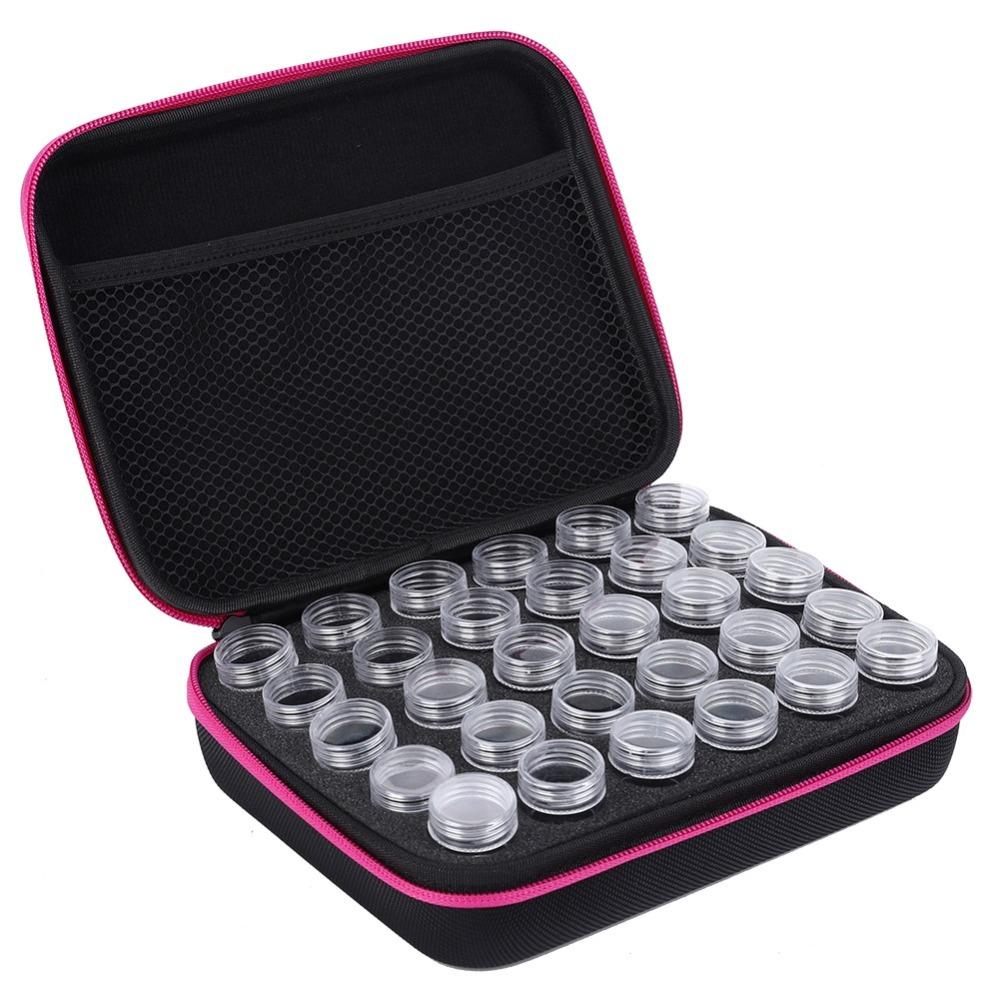 

30 Slots Diamond Embroidery Box Shockproof Design Portable Diamond Painting Storage Clear Box Double Seal Bead Storage Box