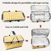1 Stück zusammenklappbarer Picknick-Aufbewahrungskorb, tragbare isolierte Aufbewahrungsbox mit Metallgriff, heiß und kalt, großer zusammenklappbarer Aufbewahrungskorb