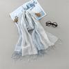Summer Japanese Linen Scarf Square Scarf Fashion Versatile Striped Cotton And Linen Shawl Beach Sunscreen Silk Scarf
