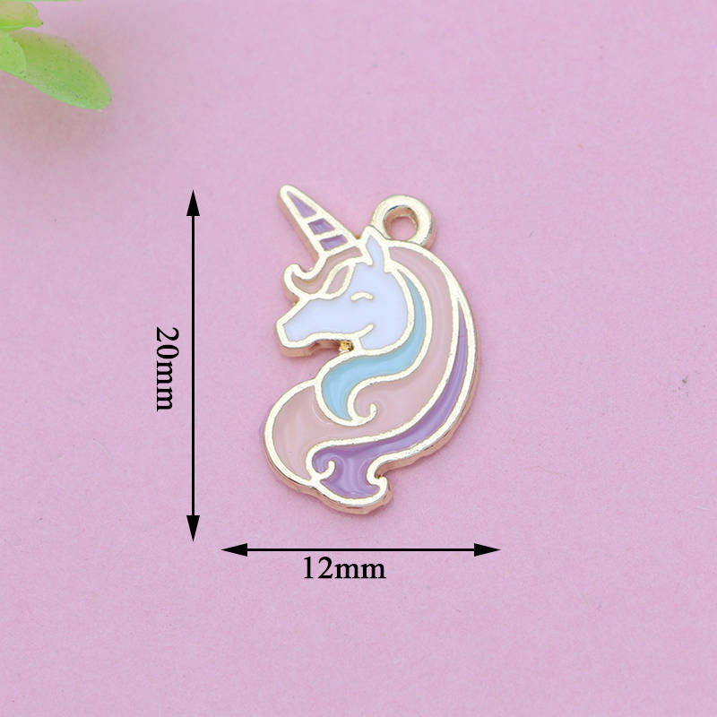 10Pcs Gold Plated Rainbow Enamel Unicorn Charm Pendant For Jewelry Making Bracelet Earrings Necklace Diy Accessories Craft