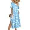 Ladies' Fashionable Summer Retro Floral Print Dress, Casual Beach Dress, Slender Vacation Dress