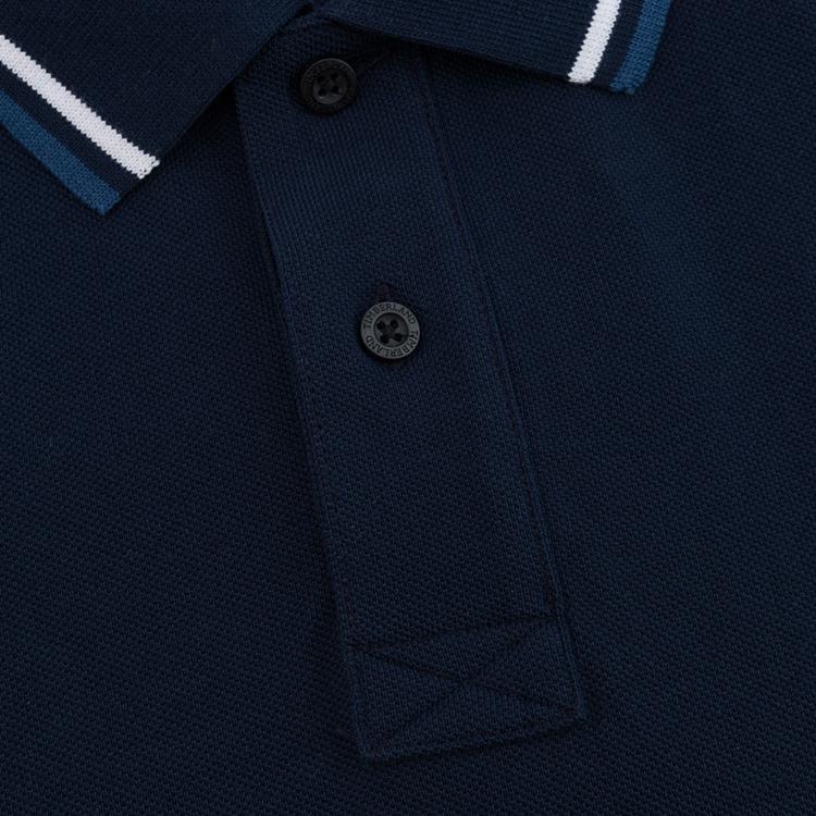 Timberland Outdoor Casual Slim Fit Striped Breathable Short Sleeve Polo Shirt Men Polo Shirts Navy-Blue A628NZ02