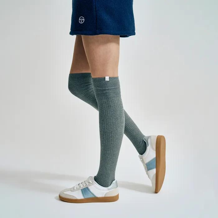W Ribbed Over-the-Knee Socks (GRAY)