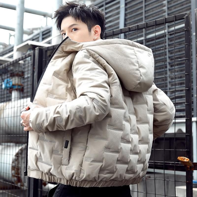 

Down and Cotton Jacket Thickened Men s New Style Trendy Casual Youth Jacket Trendy Versatile Cotton Jacket Top 5XL хаки