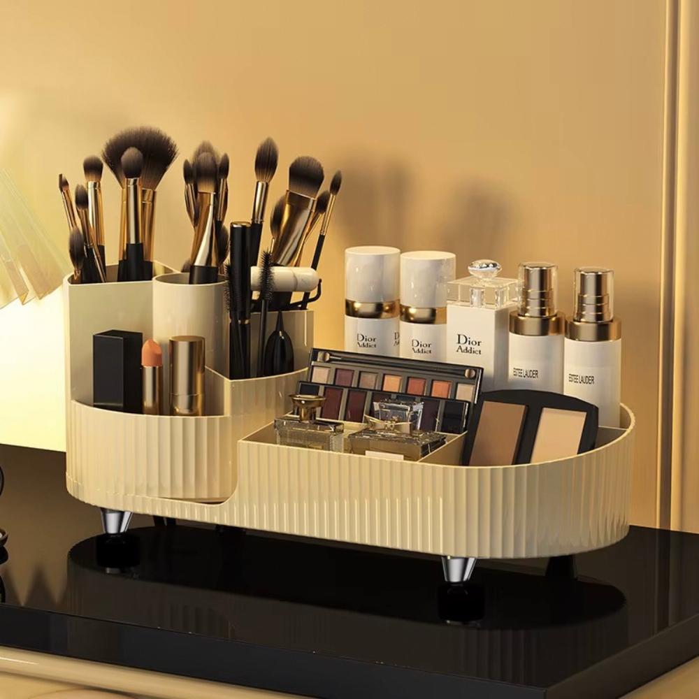 Organizer container rotating box for brushes cosmetics office elegant