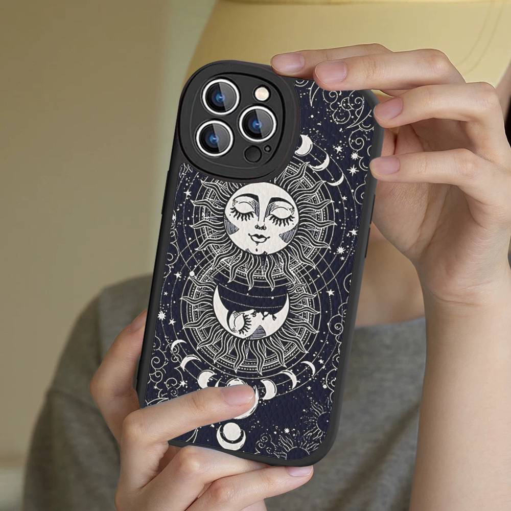 

Witches Moon Tarot Mystery Totem For IPhone 16 15 14 13 12 11 Pro Max Plus Leather Phone Cover iPhone 15