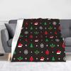 Merry Christmas Blanket New Year Cute Snowflake Fuzzy Throw Blankets Bed Sofa Decoration Soft Warm Bedspreads