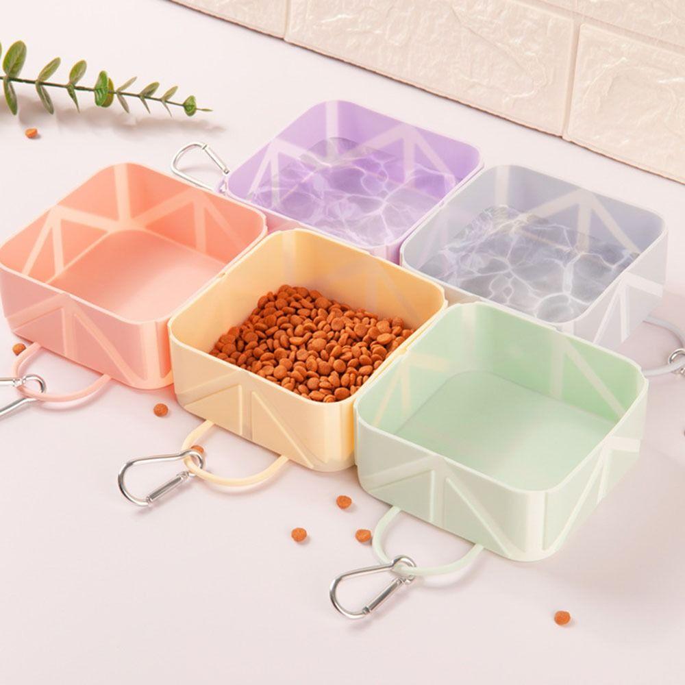 Food Grade Portable Dog Feeder Anti Slip Cat Food Container Lightweight Folding Pet Bowl  For Dogs