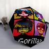 1PC Gorillaz Artwork Automatic Open/Close, 8-Rib Durable Frame Compact Travel Umbrella for Men & Women S1222030