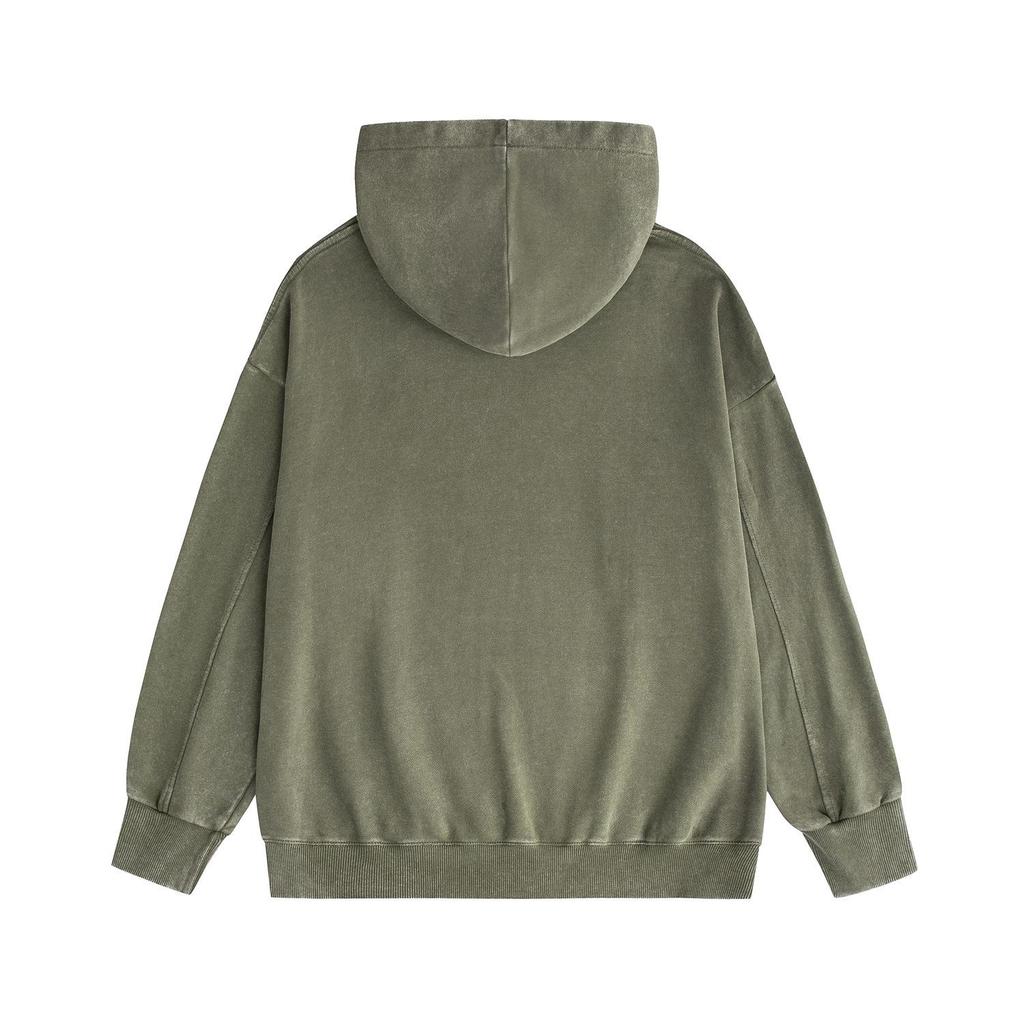 2023 Vintage Washed & Distressed Embroidered Terry Hoodie with Classic Small Logo