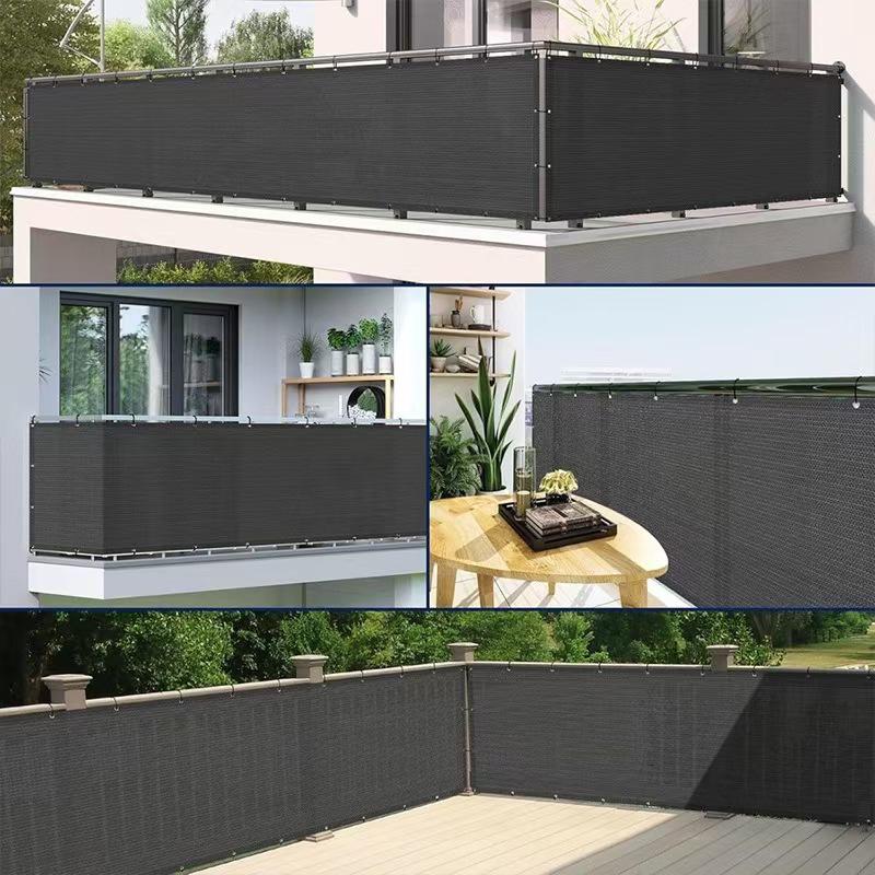 Coffee Privacy Sun Shade: High-Density, Heat-Insulating, UV-Resistant Mesh for Outdoor Courtyard Protection.