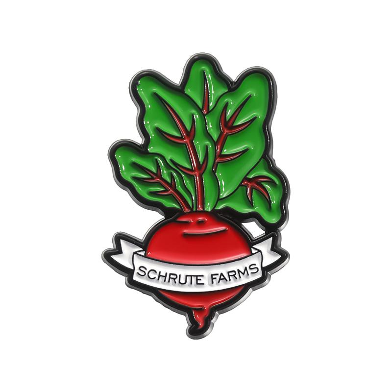 

That s The Tea Schrute Farms Enamel Pins Live Everyday Like Pretzel Day TV Show Metal Brooch Lapel Jewelry Gift For Best Friends