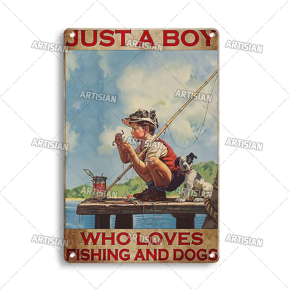 Artisian Fishing Metal Sign Sport Tin Plaque Lure Bait Decorative Poster Wall Decor Garage Bar Pub Club Hotel Cafe Kitchen Home