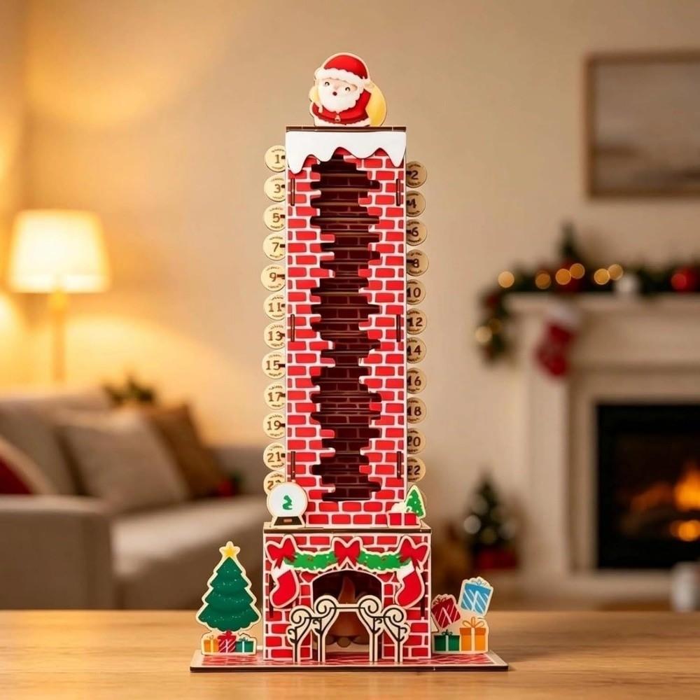Fireplace Base Christmas Advent Calendar Pull Slider Christmas Stacking Game Family Gifts