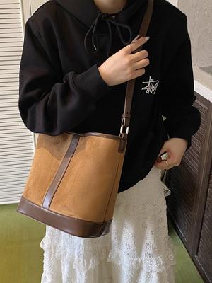Women's 2025 Fashionable Bucket Bag - Trendy Cross-Border Commuter Shoulder Handbag
