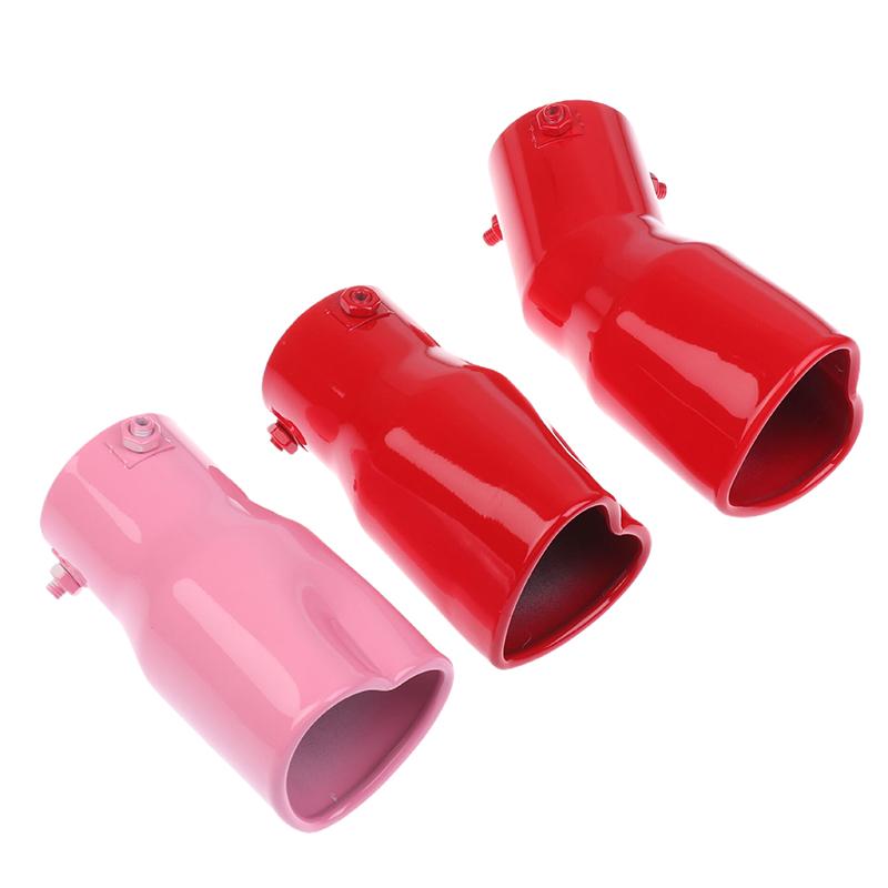 Design Heart Shape Style Car Accessories 2.5 Inch Stainless Steel Silver Colorful Exhaust Tips Muffler Tail Pipe