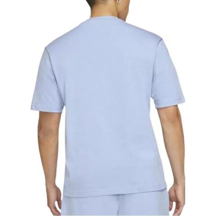 Nike Men's Jordan Flight Essentials Embroidered Logo Sports Round Neck Short Sleeve Blue T-Shirt DA9890-469