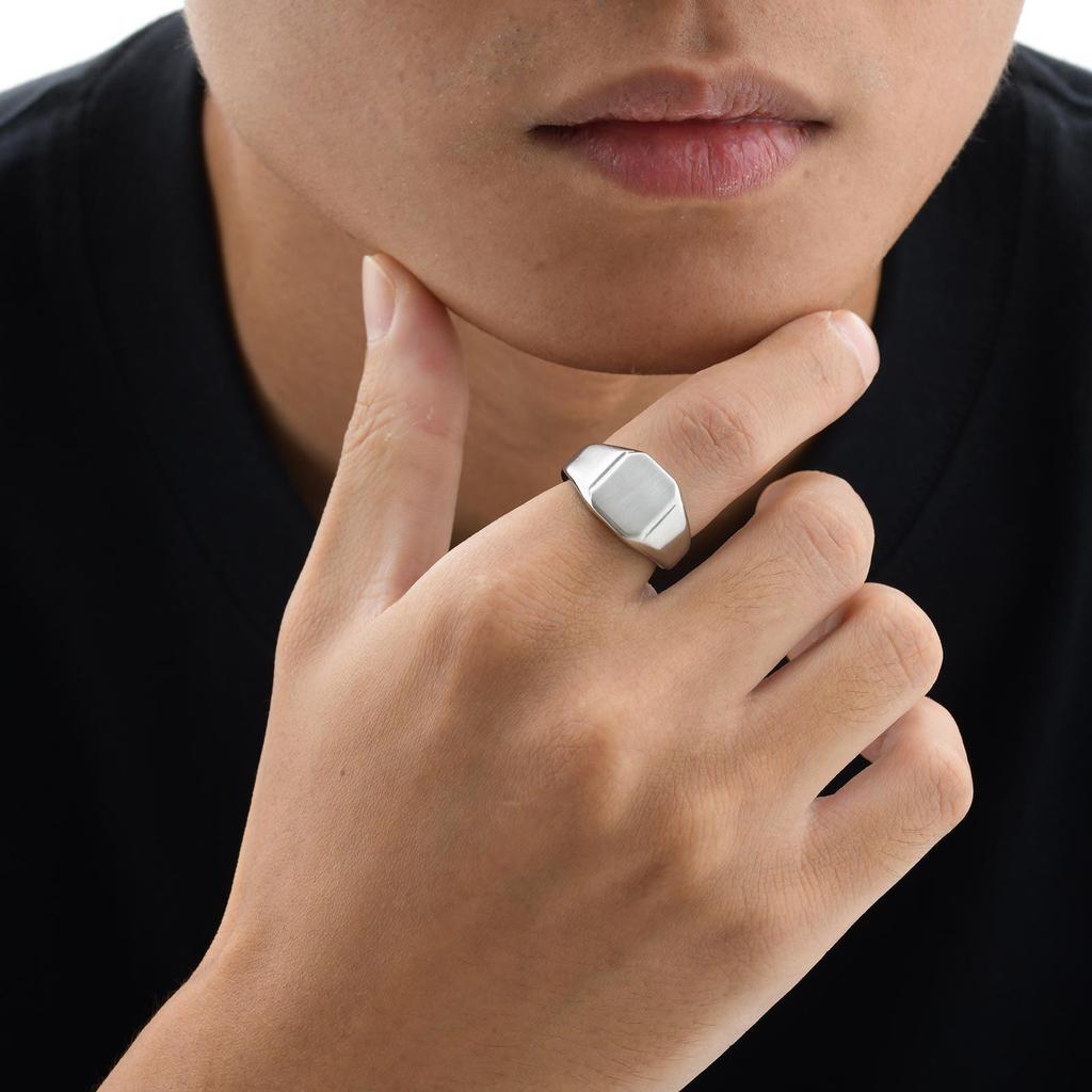 European & American Men's Stainless Steel Square Fashion Ring RC-693