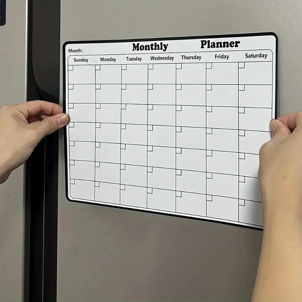 Fridge Magnets Multi Functional Monthly Refrigerator Planner Kitchen Decoration Fashionable Magnetic Dry Erase Calendar