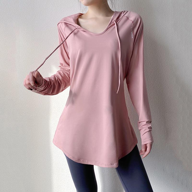 Women s Plus Size Casual Slimming Yoga Hoodie - Long Sleeve Fitness Top for Spring Autumn Extra Large розовый 1798₽