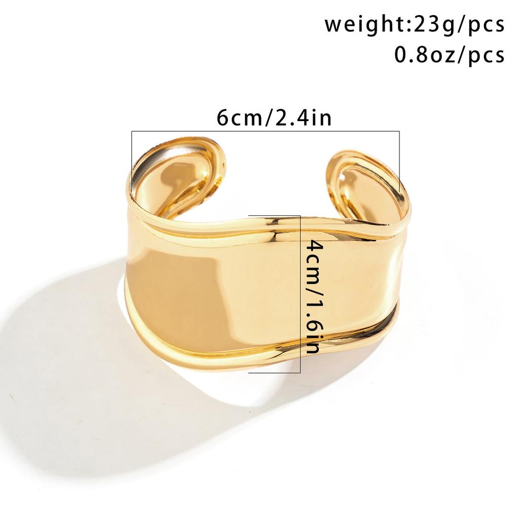 Retro Irregular Exaggerated Three-Dimensional Wide Bracelet Female, Personalized Geometric Metal Glossy Bracelet