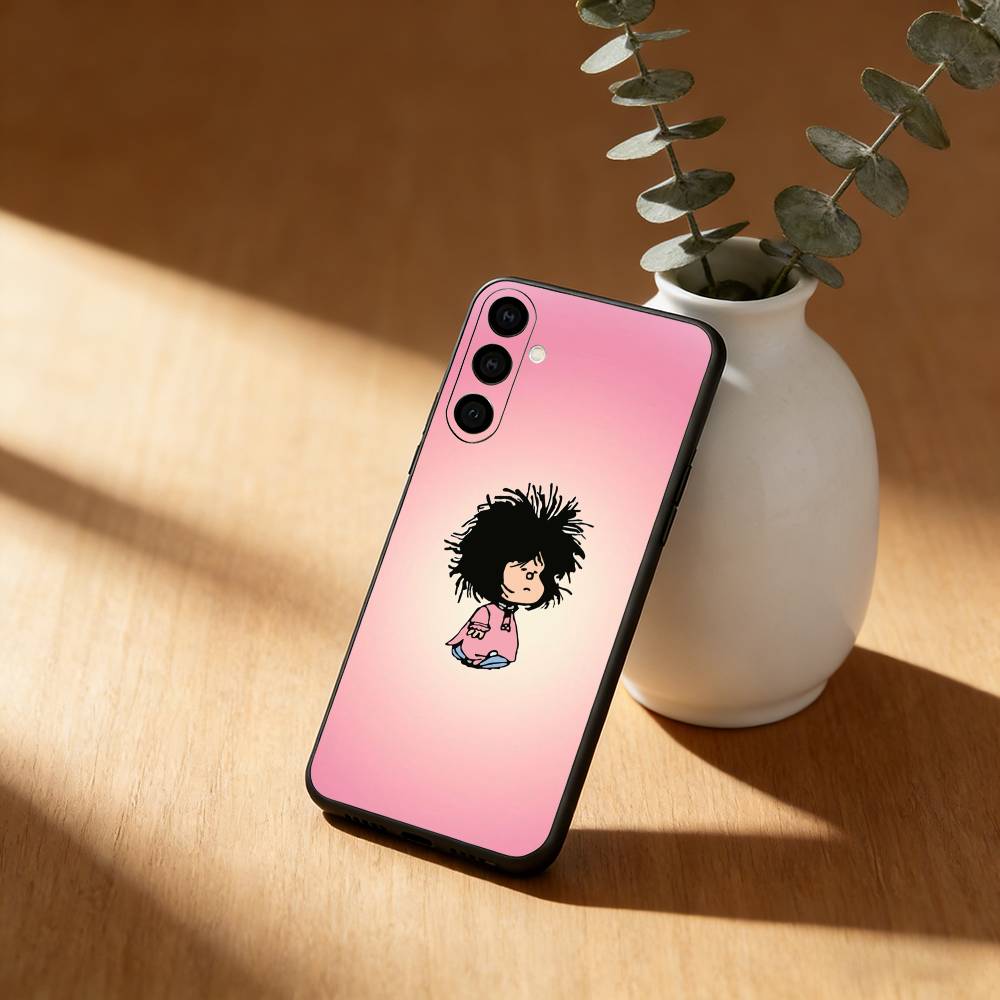 

Funny Cartoon M-Mafalda Phone Case For Samsung Galaxy A20,21s,22,31,32,52,53,72,73,80,91 Soft Black Shell Samsung a32 5g