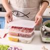 2/4/6 Refrigerator Organizer Storage Fresh-keeping Box Plastic Microwave Lunch Box Sealed Portable Partition Box Fruit Meat Storage Box 4 Compartments
