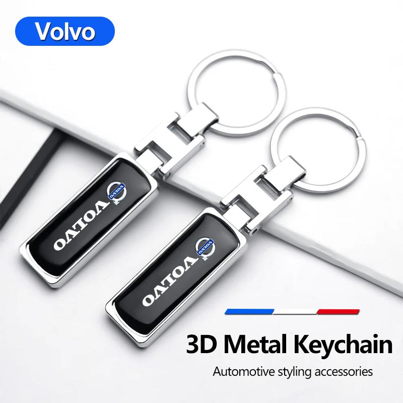 Volvo Car Alloy Keychain Rubber Pendant Keyring Accessories For V60 V40 XC90 XC40 S60 C30 V50 V70 AWD S90 Olestar S80 T6 Rdesign HD0